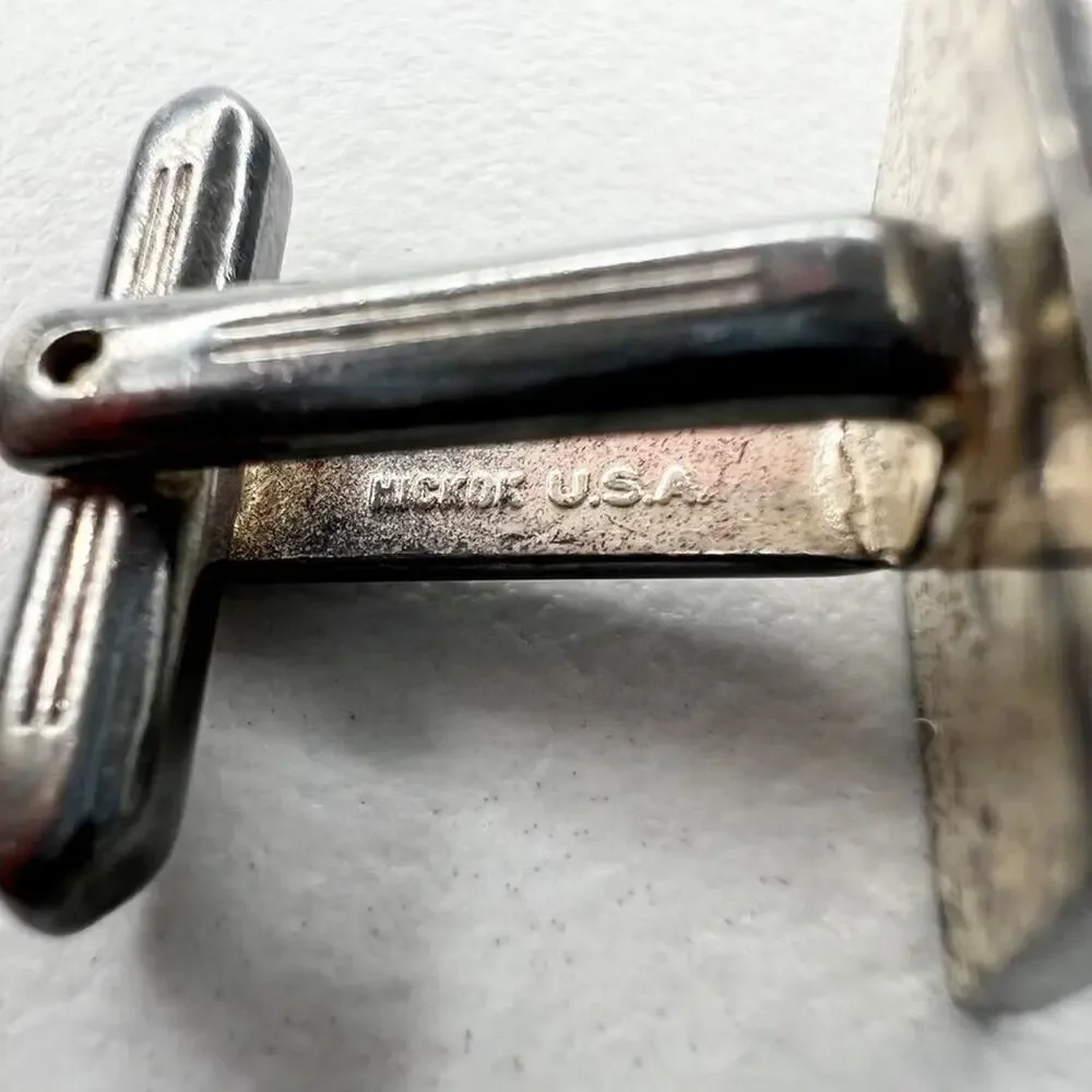 Hickok USA Vintage Silver Tone Single Cufflink